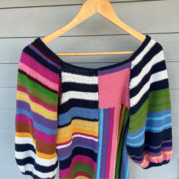 Farm Rio Mini Dress Knit Multicolored Festival Beach US S Small - Picture 11 of 13